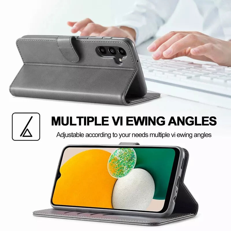 For Samsung Galaxy A15 Matte Wallet Flip Grey colour Case