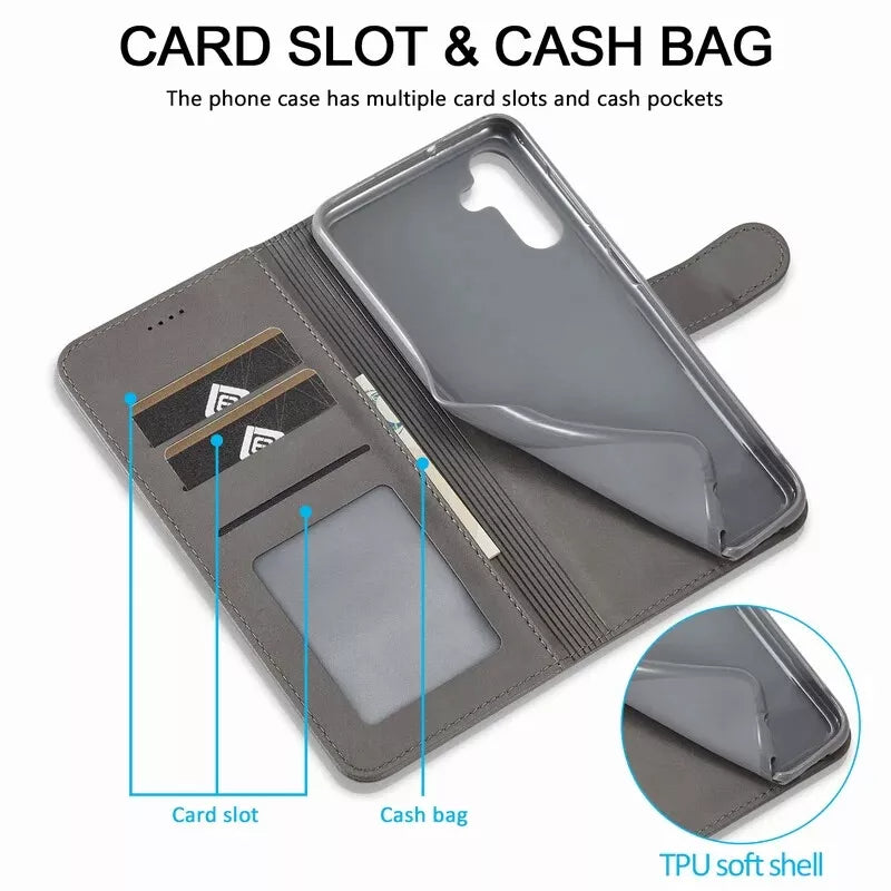 For Samsung Galaxy A15 Matte Wallet Flip Grey colour Case