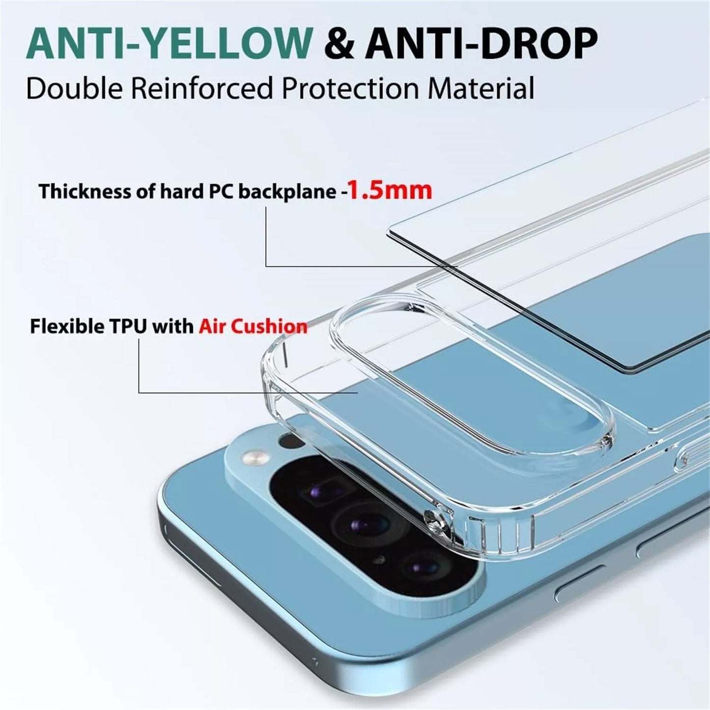 For Google Pixel 8 shockproof case clear protective cover