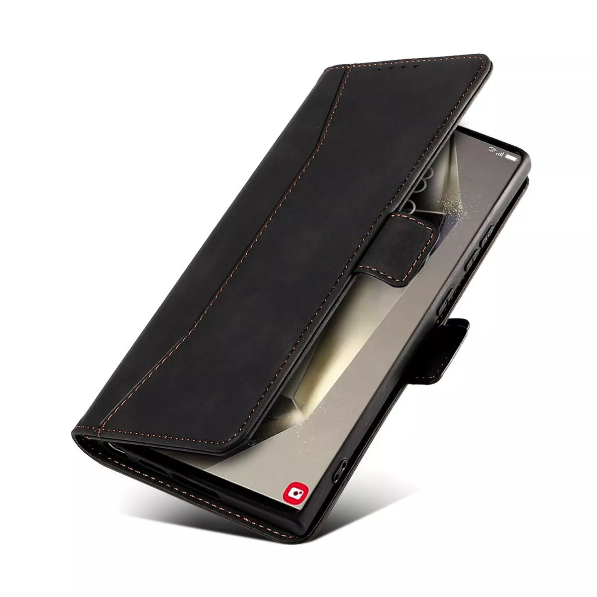For Samsung Galaxy S24 Ultra Wallet Case Black Colour Folio Flip Cover