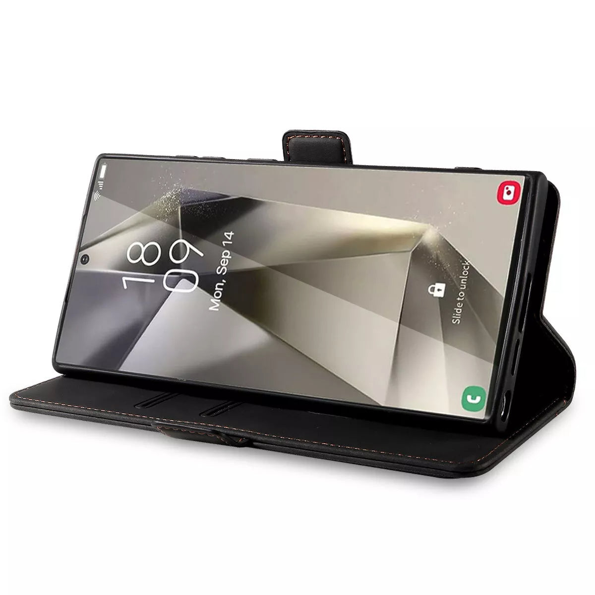 For Samsung Galaxy S24 Ultra Wallet Case Black Colour Folio Flip Cover