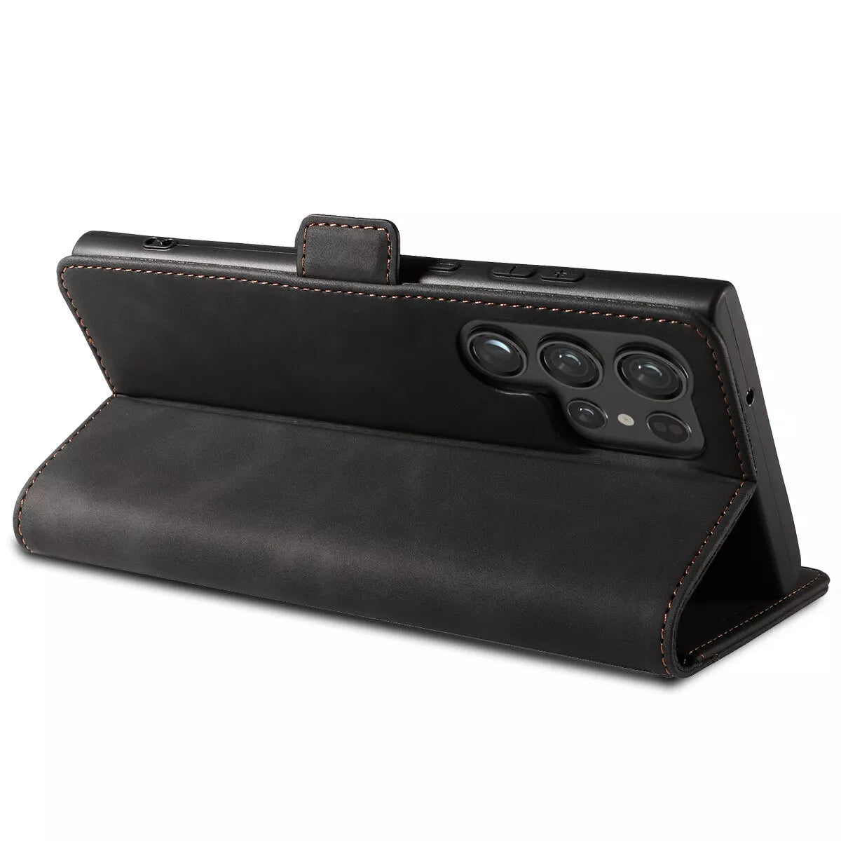 For Samsung Galaxy S24 Ultra Wallet Case Black Colour Folio Flip Cover
