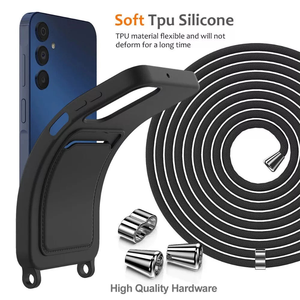 For Samsung Galaxy S24 Plus Card holder case with strap