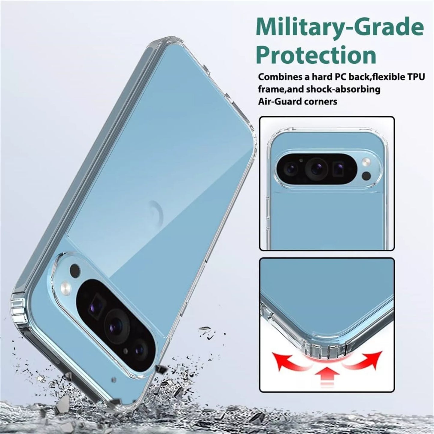 For Google Pixel 8 shockproof case clear protective cover