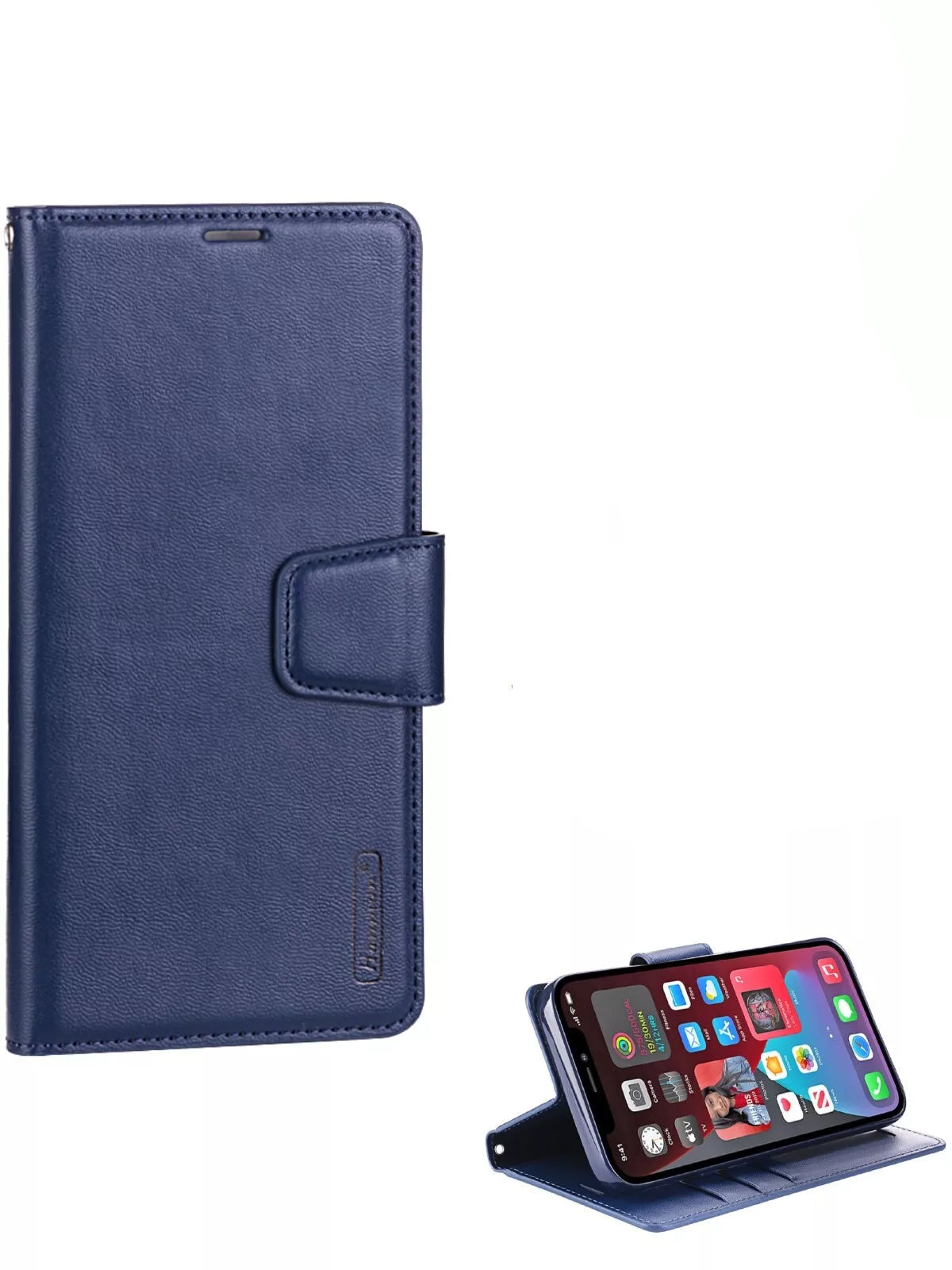For iPhone 16 Pro Max Wallet Case Dark Blue Colour Flip Cover