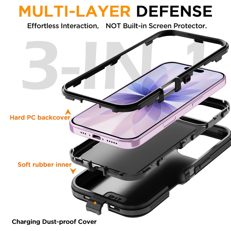 For Apple iPhone 17 Pro Heavy Duty Shockproof Case