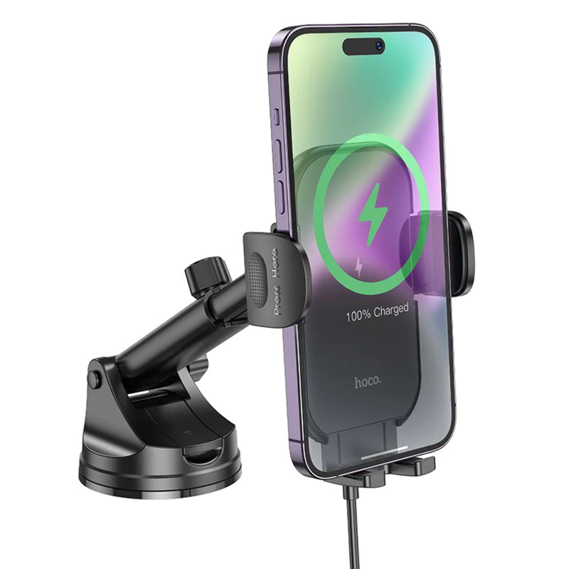 Universal 15W Wireless Car Holder Fast Charge Dashboard Windscreen Mount Stand