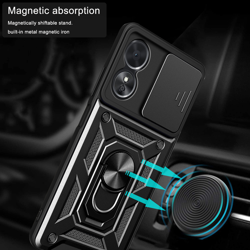 For Oppo A60 5G Shockproof case with Camera Lens Protection-Black