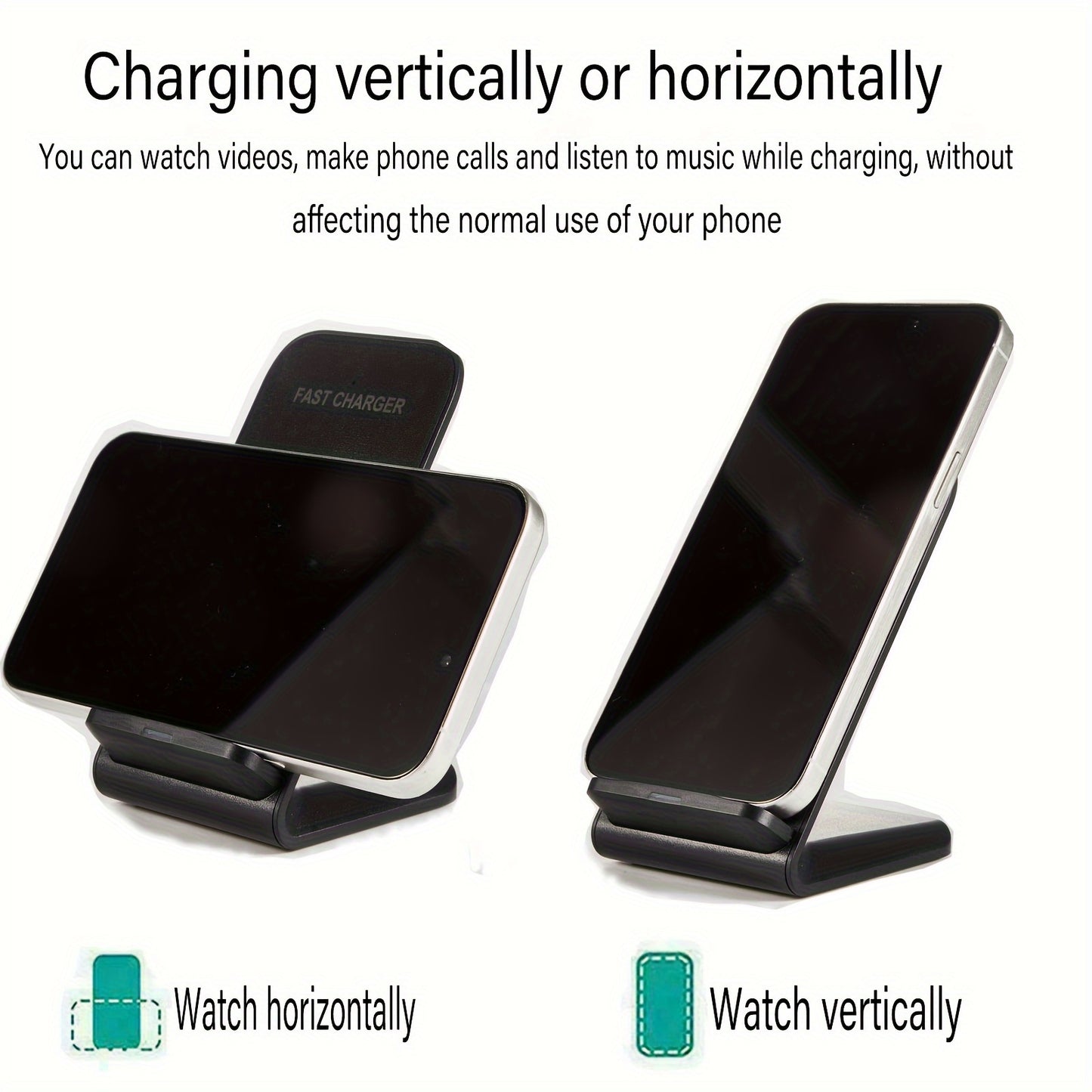 Universal Wireless Charger Stand Dock for Apple iPhone Samsung Android Phone
