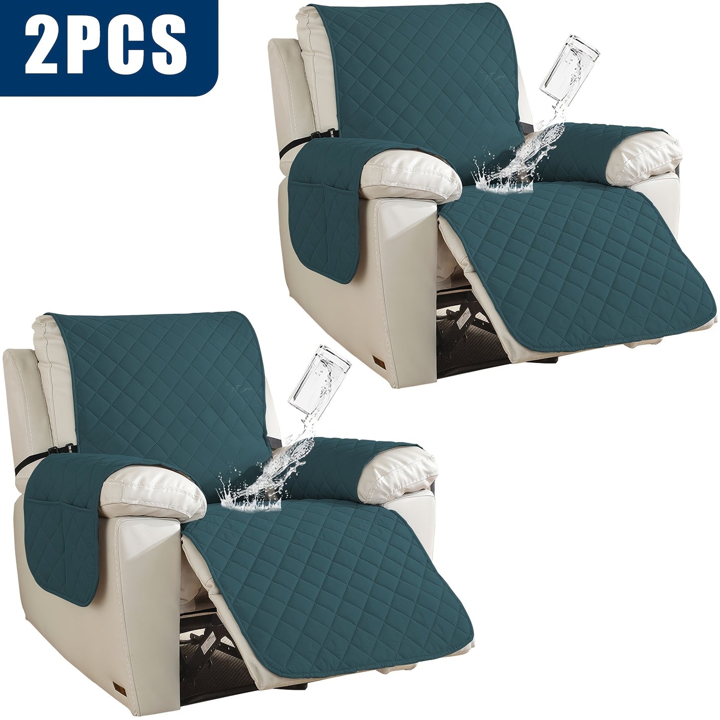 2pcs Waterproof Recliner Chair Non-Slip Cover
