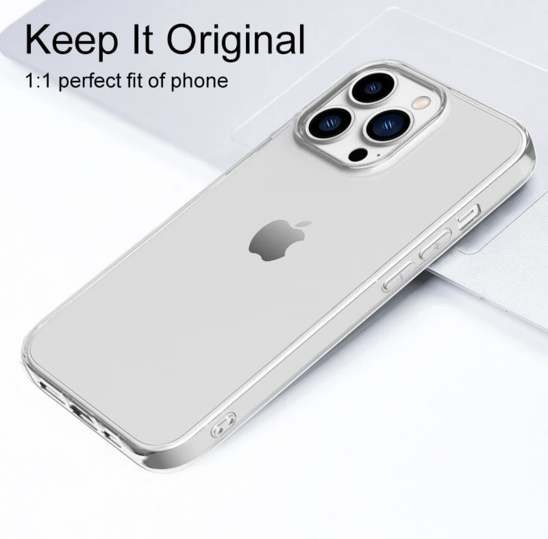 For iPhone 12 Pro Max Case Ultra Thin Clear Soft Silicone Shockproof Cover