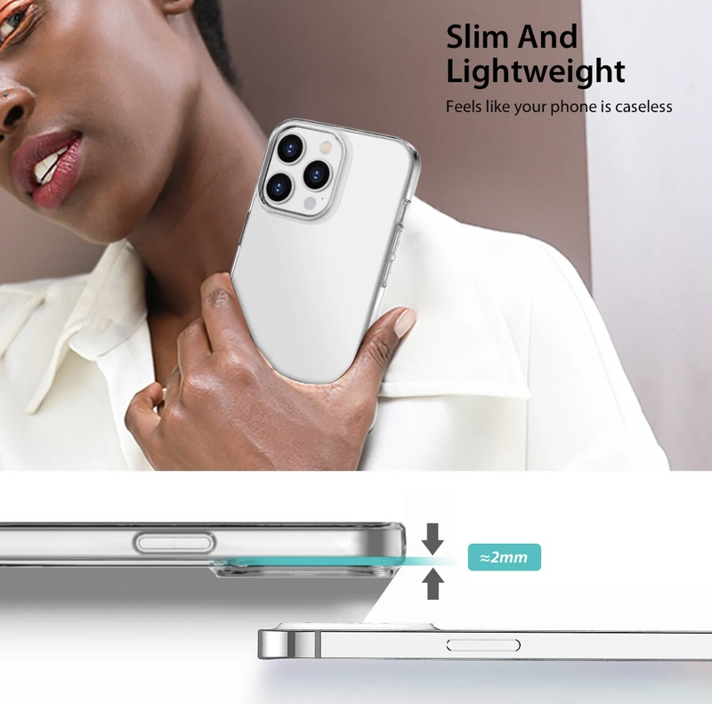 For iPhone 12 Pro Max Case Ultra Thin Clear Soft Silicone Shockproof Cover