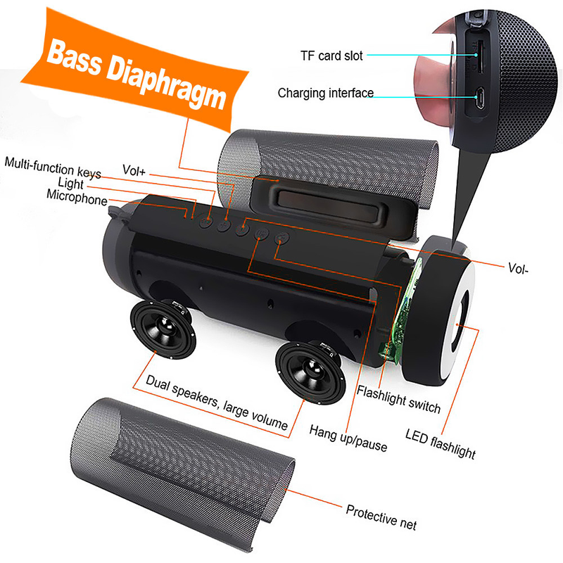 Portable Wireless Bluetooth Speaker-Black Colour