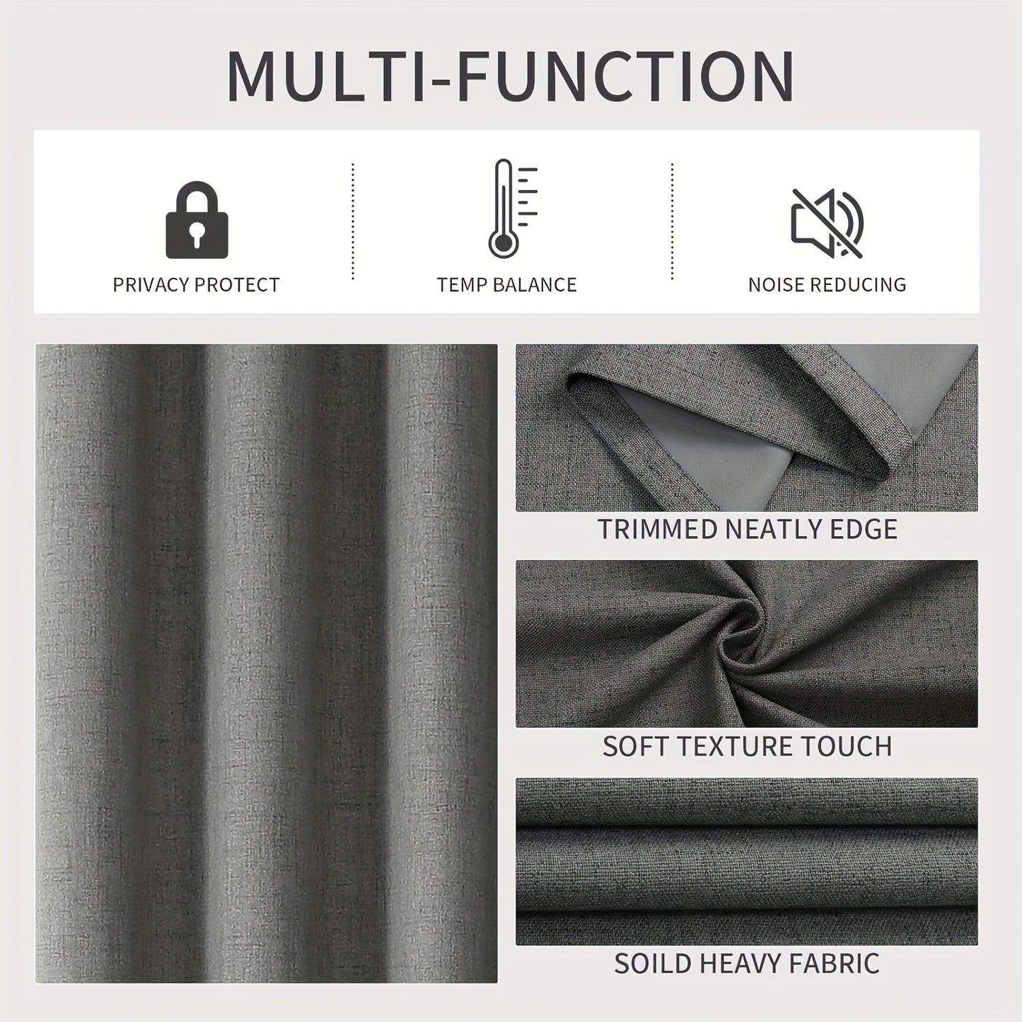 Universal 2pcs 100% Blackout Curtains Window Curtain
