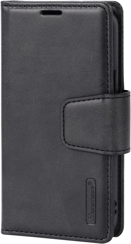 For iPhone 16 Pro Max Magnetic Detachable Black Wallet Case