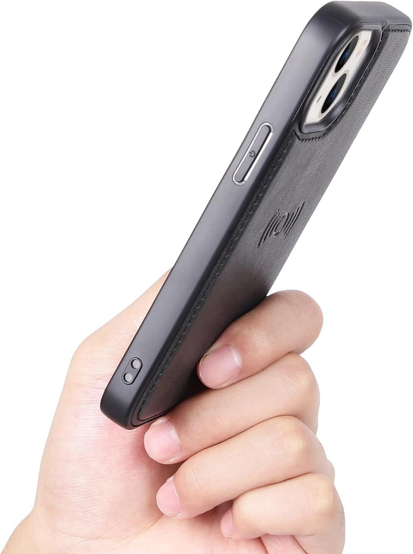 For iPhone 16 Pro Max Magnetic Detachable Black Wallet Case