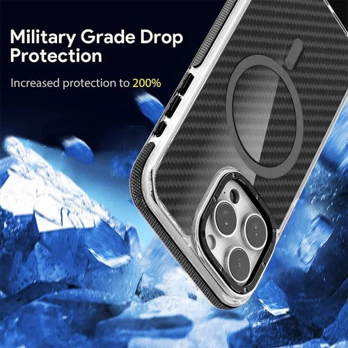 For Apple iPhone 16 Pro  Magsafe Carbon Fiber Heavy duty case