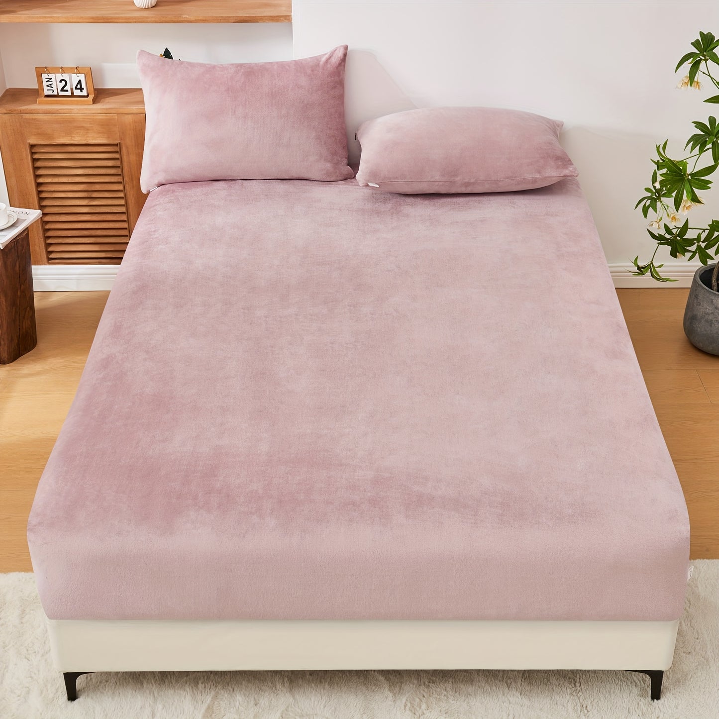Winter Warm Fitted Sheet and Pillowcases Set - Ultra Soft, Comfy, Luxurious Bed Sheet