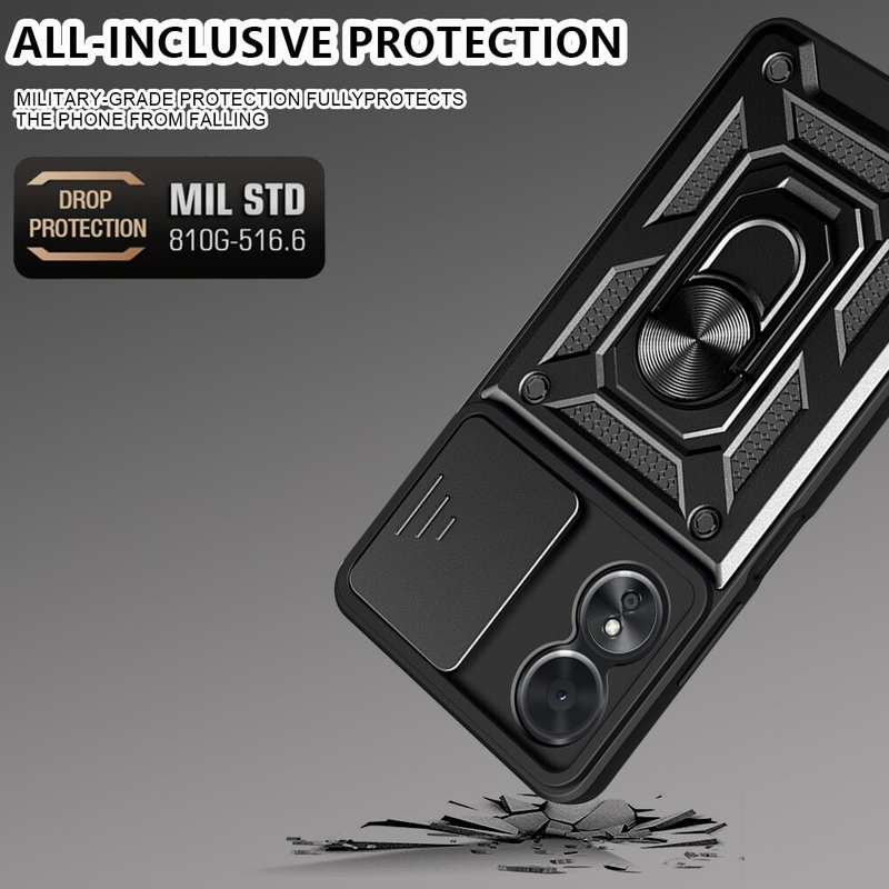 For Oppo A60 5G Shockproof case with Camera Lens Protection-Black