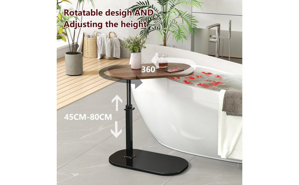 Small Height Adjustable C Shaped End Table for Sofa and Bed