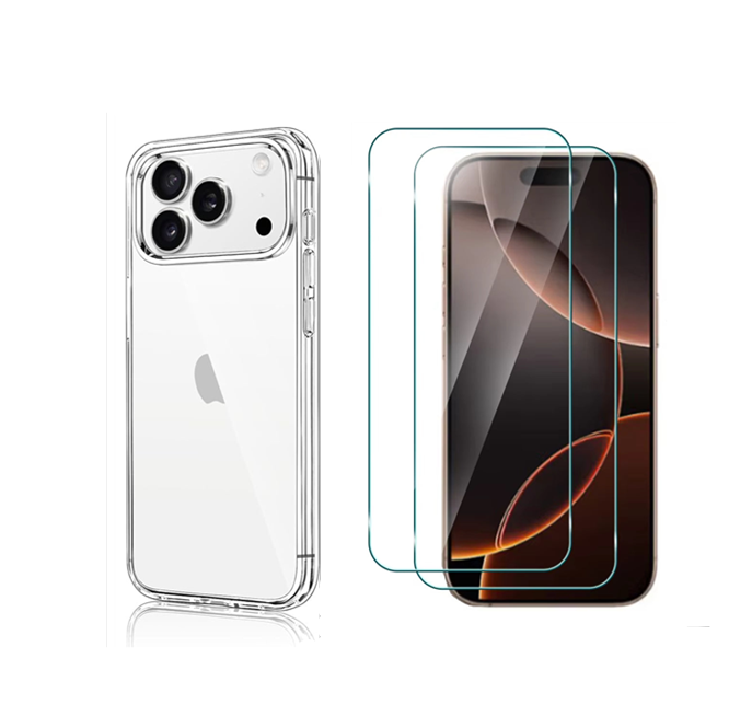 For iPhone 17 Pro Max Clear Slim Case + 2 x Screen Protectors
