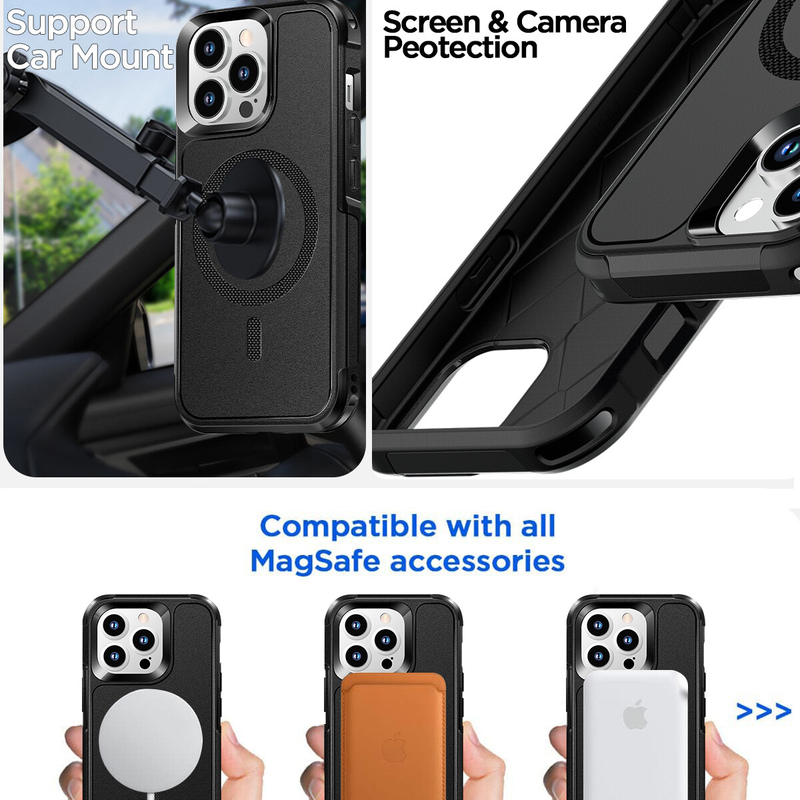 For iPhone 14 Pro Max MagSafe Case Heavy Duty Shockproof Rugged Cover