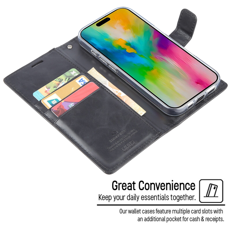 Flip Wallet Case for iPhone 14 Pro Max-Black