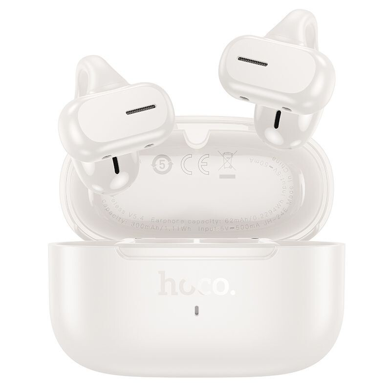 Wireless Bluetooth Ear Hook Open Ear Earphones Sport Clip On EarBuds-Milky White