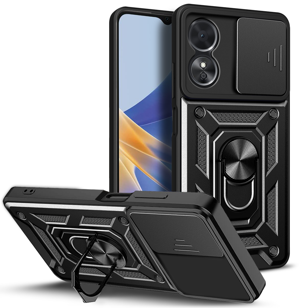For Oppo A60 5G Shockproof case with Camera Lens Protection-Black