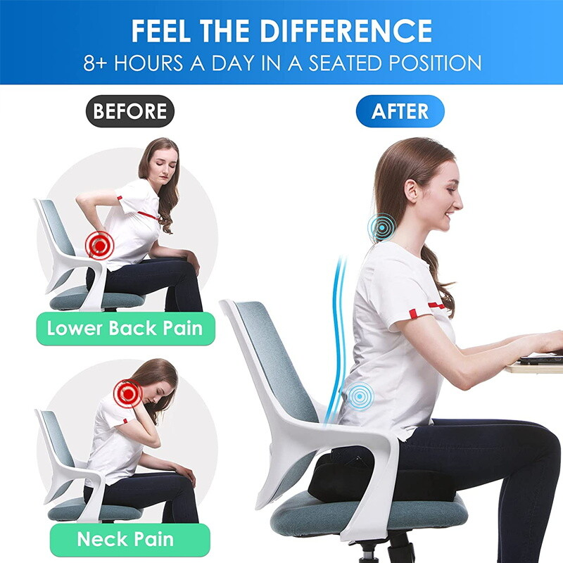 Seat Cushion Memory Foam Pad For Chair-Black Colour