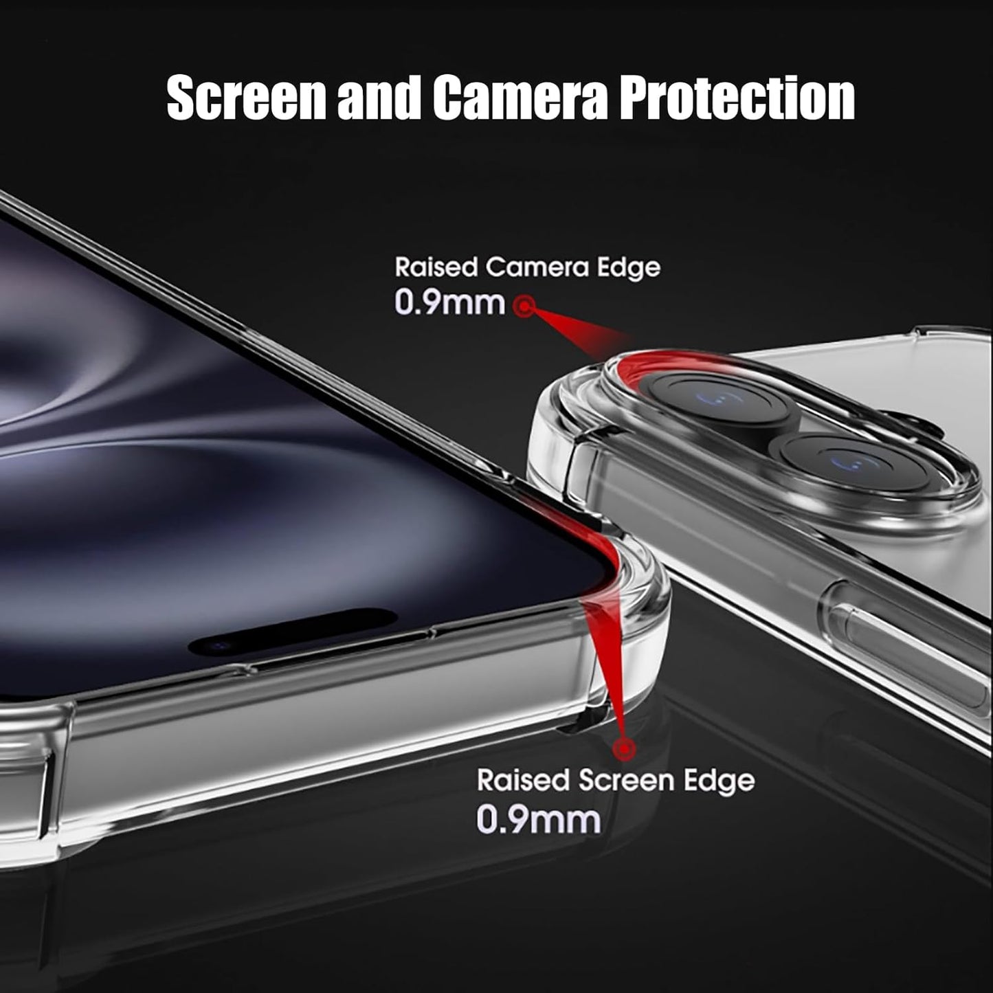 For iPhone 16 case Crystal Clear Shockpoof with Reinforced Corners Slim Fit Soft TPU Bumper