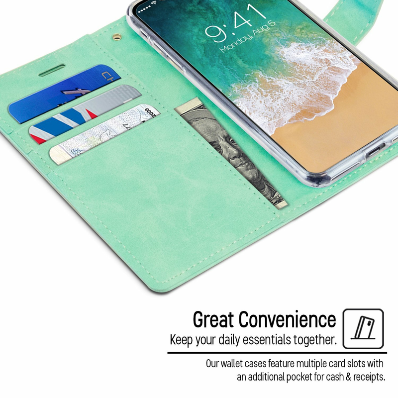 Flip Wallet Case for iPhone 15 -Mint Green Colour