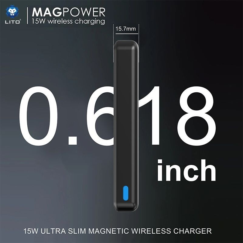 Sleek Portable 10000mAh Magsafe Fast Charge Black Power Bank