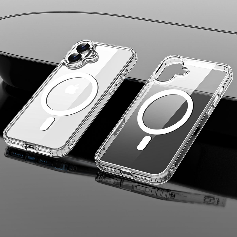 For iPhone 16 Plus Magnet Clear Protective Cover