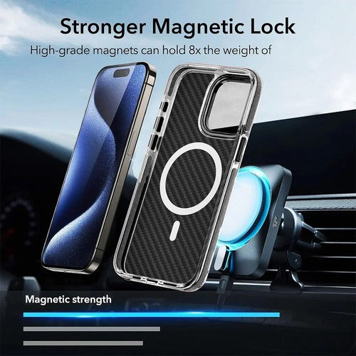 For Apple iPhone 16 Pro  Magsafe Carbon Fiber Heavy duty case