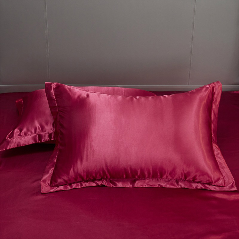 2Pcs Silk Satin Pillow Case