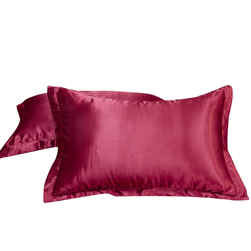 2Pcs Silk Satin Pillow Case