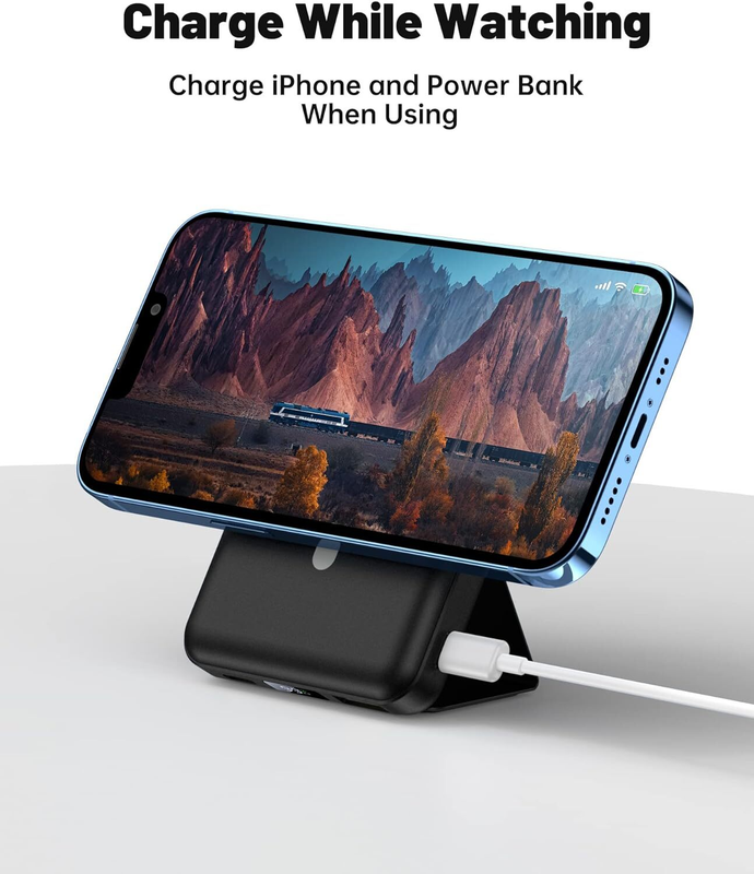 5000mAh Portable Power Bank Magsafe Charger Phone Holder For iPhone