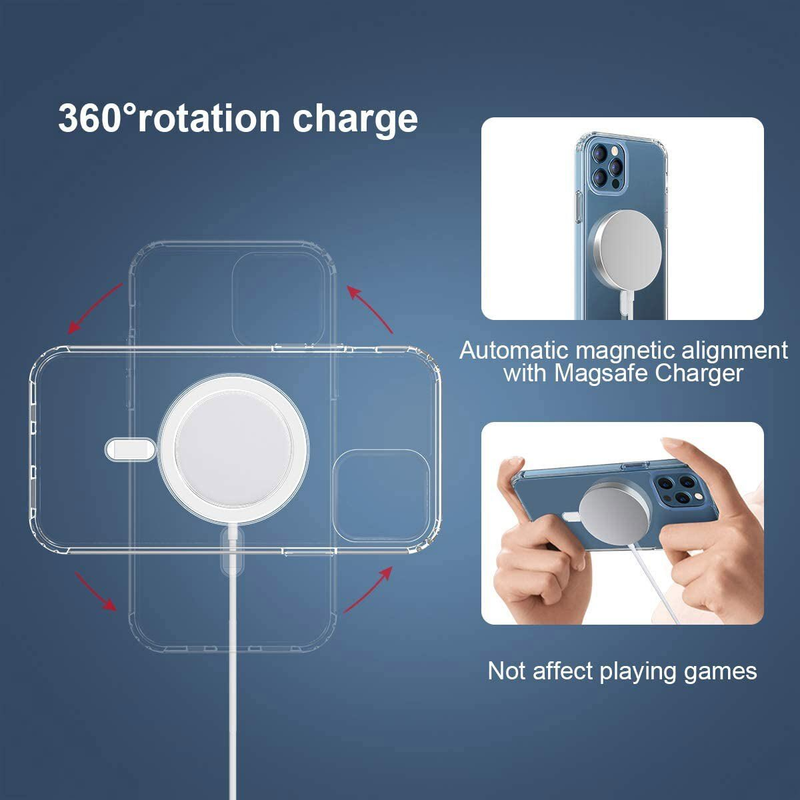 For iPhone 15 Pro Max Clear Shockproof Magnet Cover