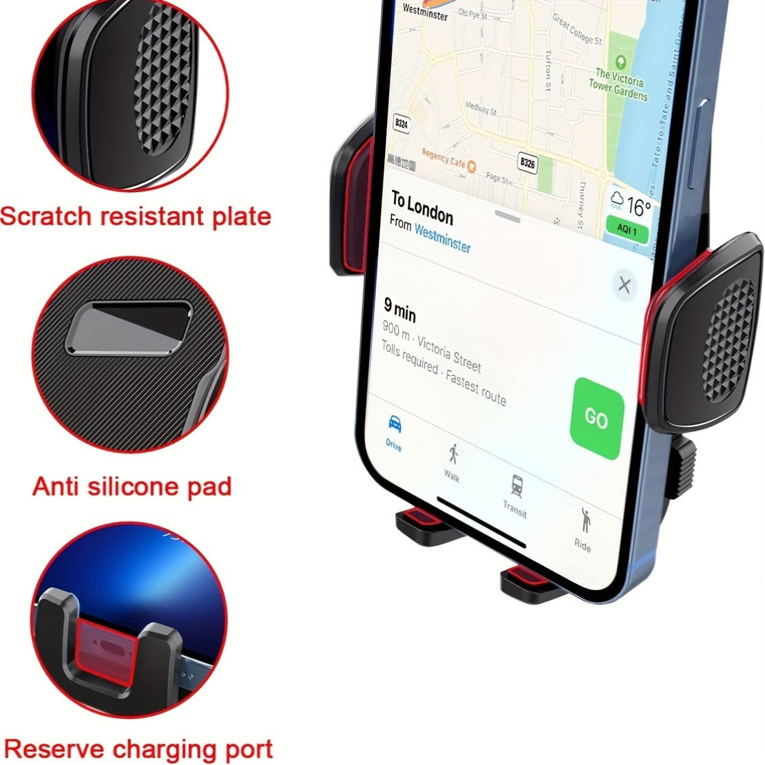 Rotatable Car Phone Holder Universal Expandable Dashboard Mobile Holder