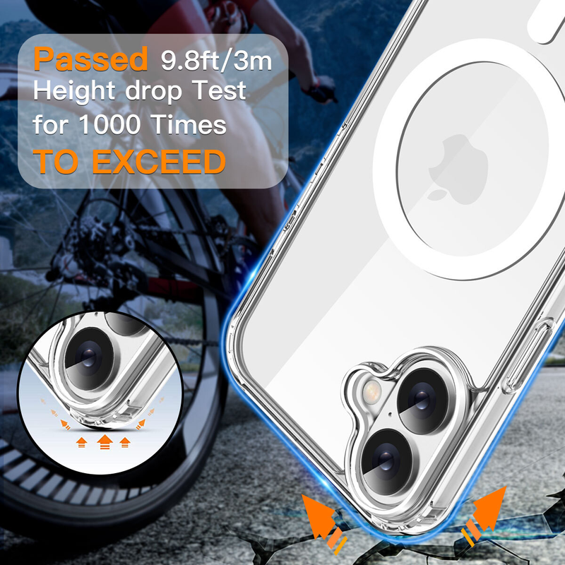 For iPhone 16 Plus Magnet Clear Protective Cover