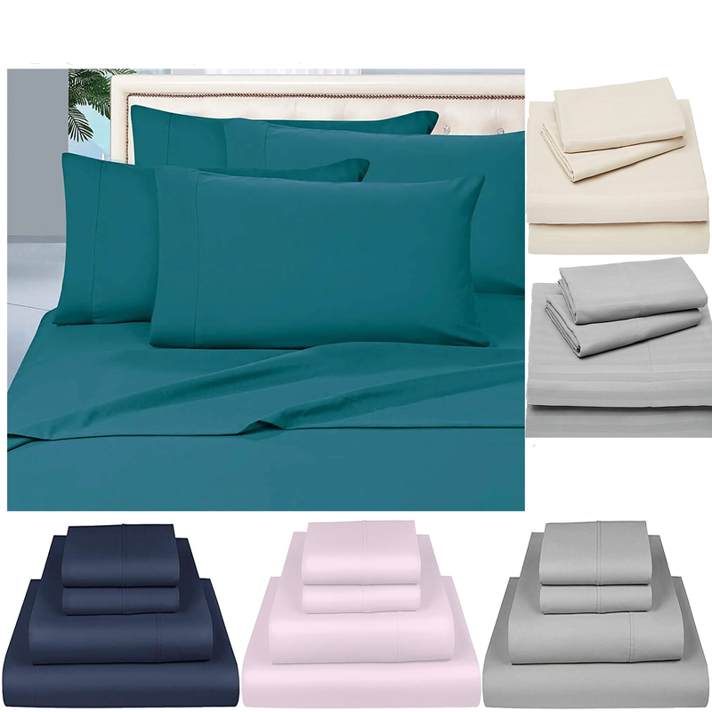 Sheet Set Bed Flat Fitted Single/Double/Queen/King