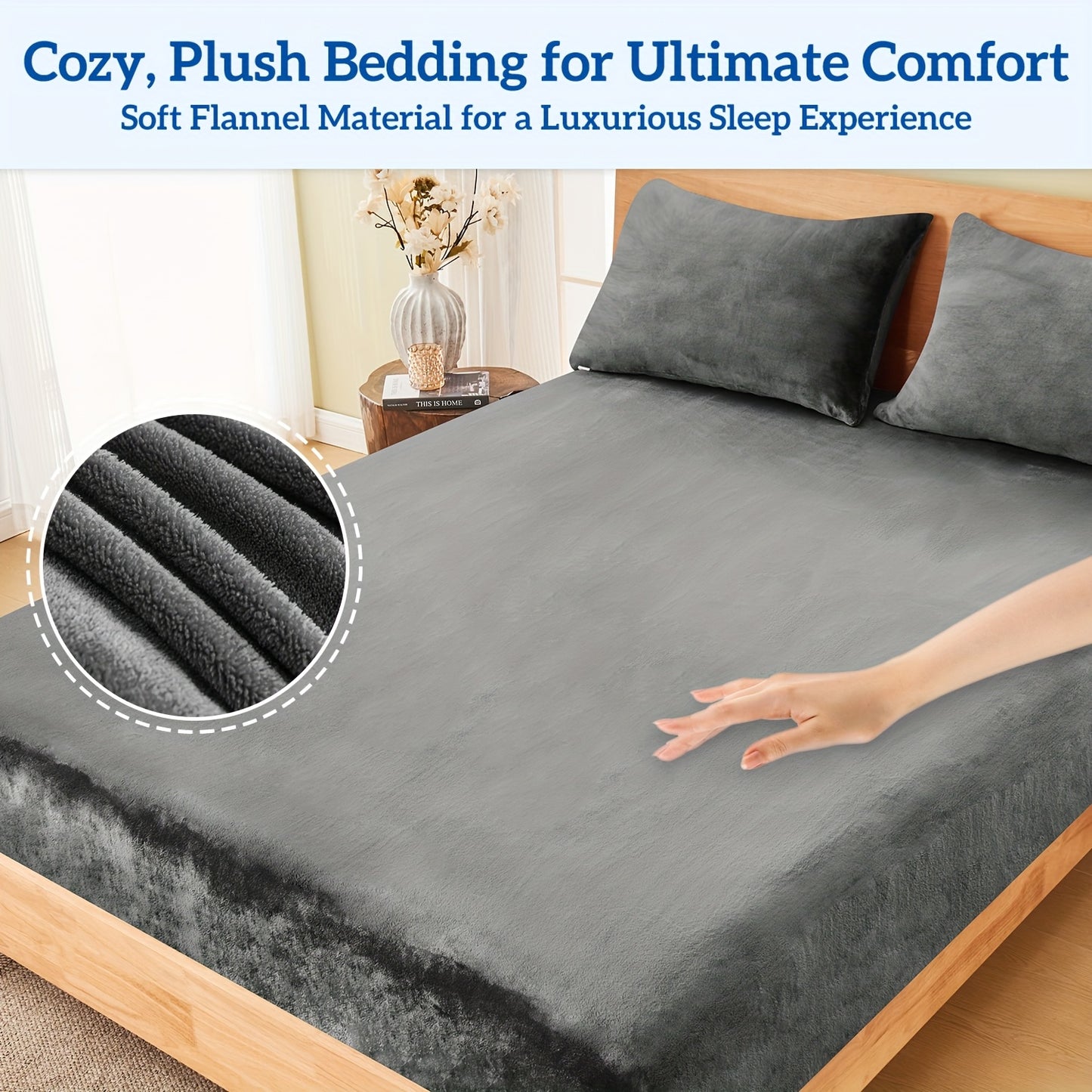 Winter Warm Fitted Sheet and Pillowcases Set - Ultra Soft, Comfy, Luxurious Bed Sheet