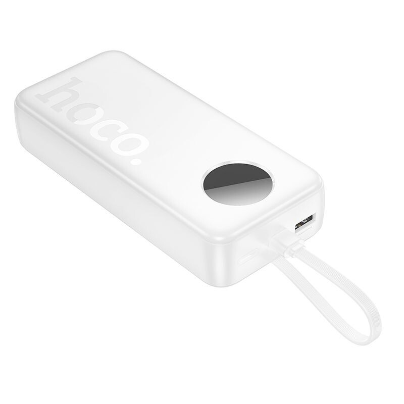 20000mAh Fast Charging Power Bank Portable with USB-C Lightning Cable-White