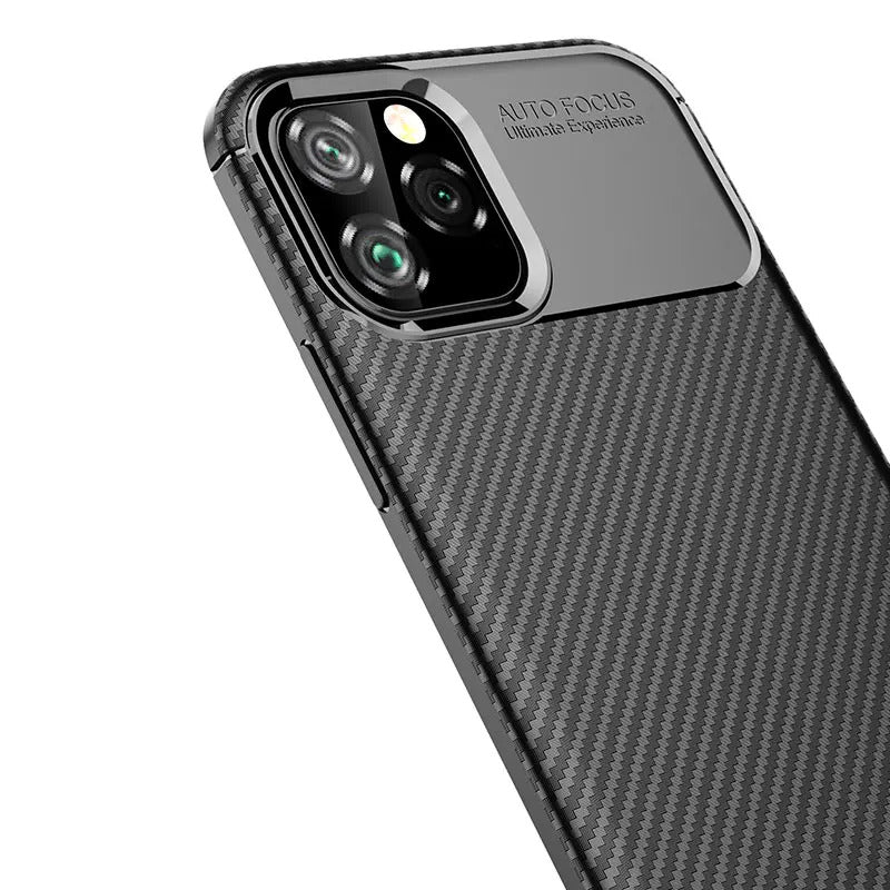 For Apple iPhone 13 Fiber Rugged Case TPU Cover,Black