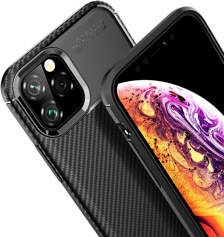 For Apple iPhone 13 Fiber Rugged Case TPU Cover,Black