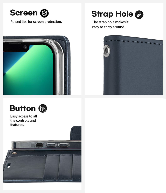 Flip Wallet Case for iPhone 14 Pro ,Navy Blue