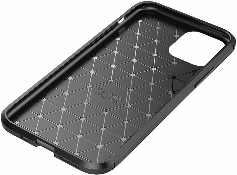 For Apple iPhone 13 Fiber Rugged Case TPU Cover,Black