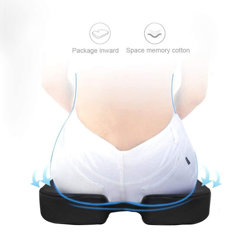 Seat Cushion Memory Foam Pad For Chair-Black Colour