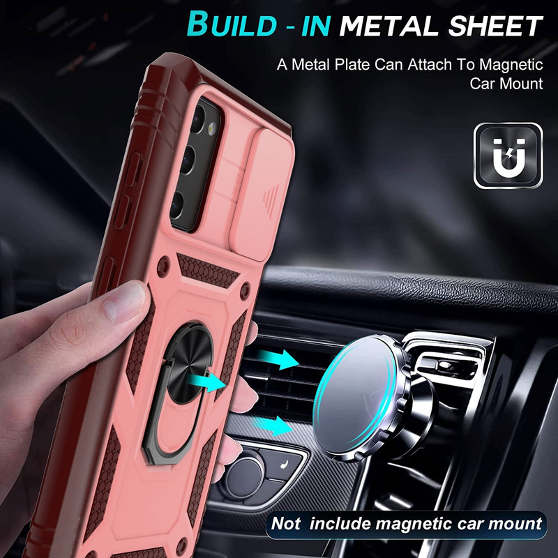 For Samsung Galaxy S21 FE Shockproof Case-Pink/Red